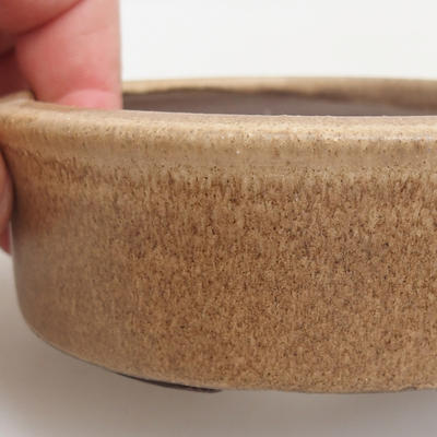 Ceramic bonsai bowl 11 x 11 x 4 cm, color beige - 2