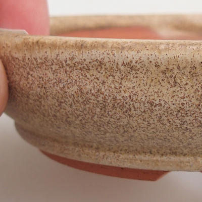 Ceramic bonsai bowl 11 x 11 x 3 cm, color beige - 2