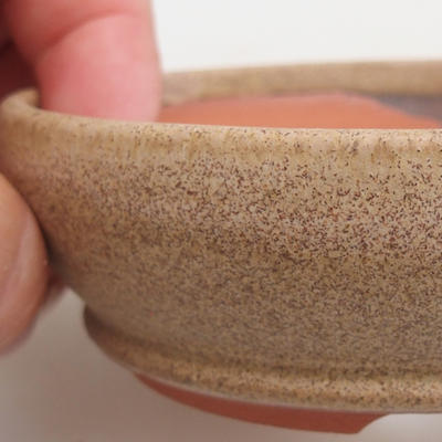 Ceramic bonsai bowl 10 x 10 x 3 cm, color beige - 2