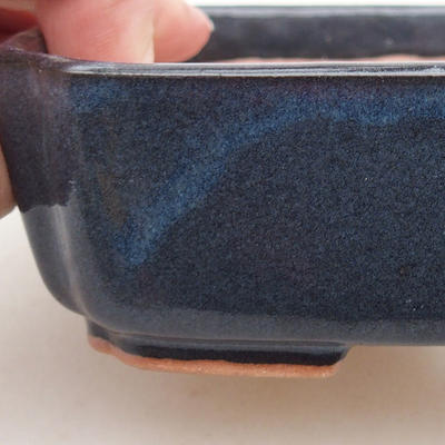 Ceramic bonsai bowl 15 x 12 x 4 cm, color blue - 2