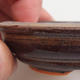 Ceramic bonsai bowl 8 x 8 x 2 cm, brown color - 2/3