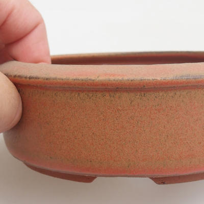 Ceramic bonsai bowl 12 x 12 x 4 cm, color red - 2
