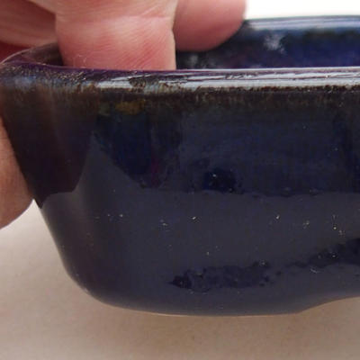 Ceramic bonsai bowl 12 x 9 x 2.5 cm, color blue - 2