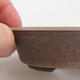 Ceramic bonsai bowl 10.5 x 10.5 x 3 cm, brown color - 2/3