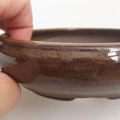 Ceramic bonsai bowl 11,5 x 11,5 x 3,5 cm, color brown - 2