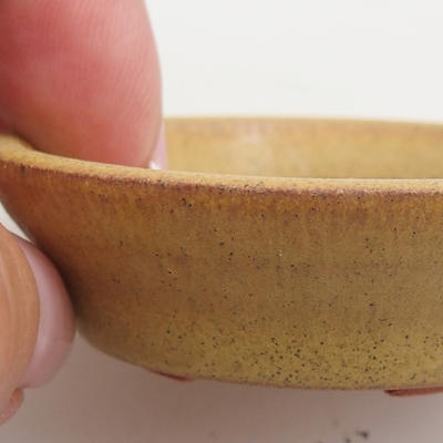 Ceramic bonsai bowl 5,5 x 5,5 x 1,5 cm, yellow color - 2