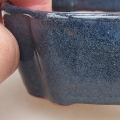 Ceramic bonsai bowl 10 x 7.5 x 3.5 cm, color blue - 2