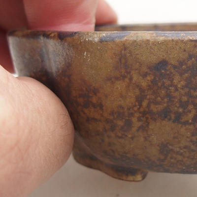 Ceramic bonsai bowl 10 x 8 x 3 cm, brown color - 2