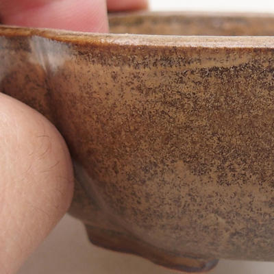Ceramic bonsai bowl 10 x 8 x 3 cm, color brown - 2