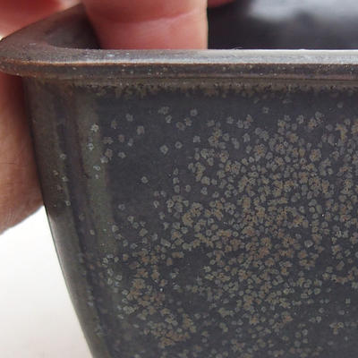 Ceramic bonsai bowl 8 x 8 x 5 cm, gray color - 2