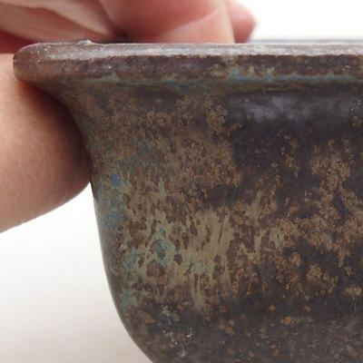 Ceramic bonsai bowl 9 x 9 x 5.5 cm, gray color - 2