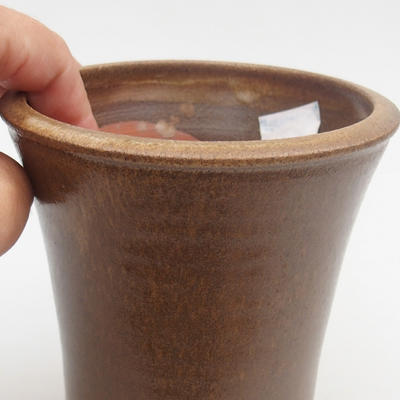 Ceramic bonsai bowl 10 x 10 x 12,5 cm, brown color - 2