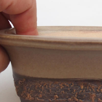Ceramic bonsai bowl 12 x 9 x 5 cm, color brown - 2