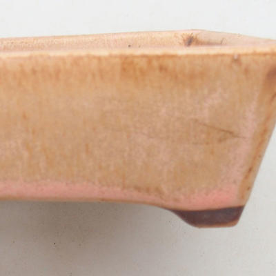 Ceramic bonsai bowl 12.5 x 9.5 x 3.5 cm, brown-pink color - 2nd quality - 2
