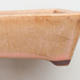 Ceramic bonsai bowl 12.5 x 9.5 x 3.5 cm, brown-pink color - 2nd quality - 2/4