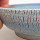 Ceramic bonsai bowl 18,8 x 18,5 x 5,5 cm, blue-yellow color - 2/4