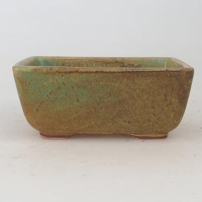 Ceramic bonsai bowl 10.5 x 7.5 x 4.5 cm, brown-green color - 2nd quality - 2