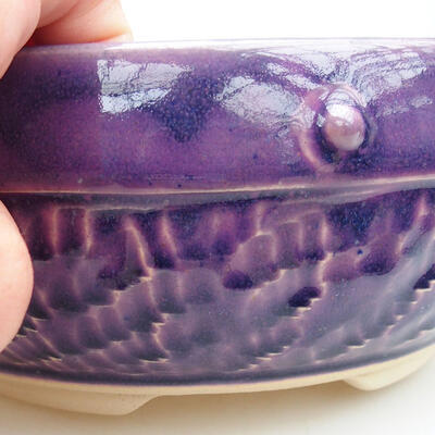 Ceramic bonsai bowl 17 x 17 x 8 cm, color purple - 2