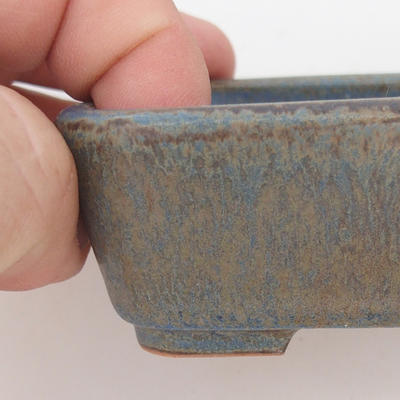 Ceramic bonsai bowl 9.5 x 8 x 3.5 cm, brown-blue color - 2nd quality - 2