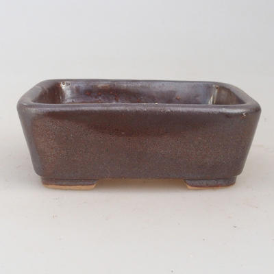 Ceramic bonsai bowl 9,5 x 8 x 3,5 cm, color brown - 2nd quality - 2