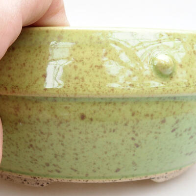 Ceramic bonsai bowl 17 x 17 x 7.5 cm, color green - 2