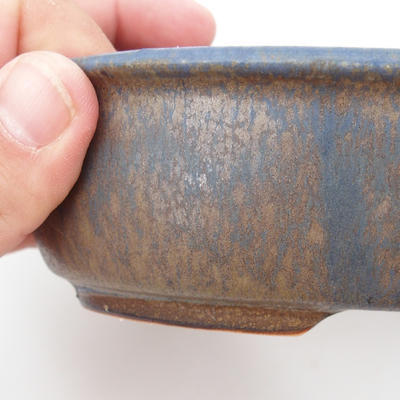 Ceramic bonsai bowl 19 x 15 x 4,5 cm, brown-blue color - 2
