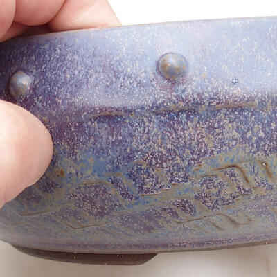 Ceramic bonsai bowl 19.5 x 19.5 x 7.5 cm, color blue - 2