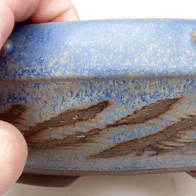 Ceramic bonsai bowl 17.5 x 17.5 x 7 cm, color blue - 2