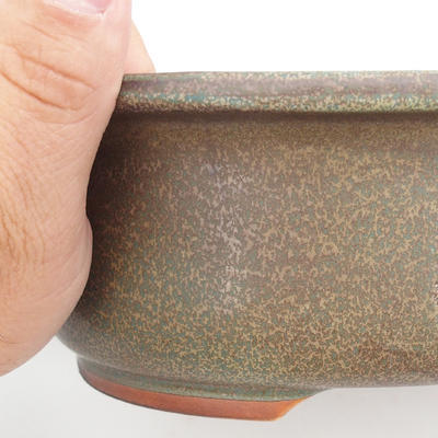 Ceramic bonsai bowl 23,5 x 19,5 x 8 cm, brown-blue color - 2