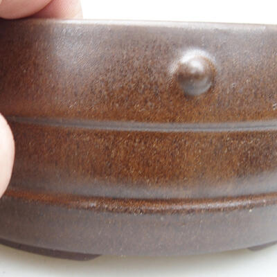 Ceramic bonsai bowl 17 x 17 x 7 cm, color brown - 2