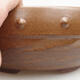 Ceramic bonsai bowl 19.5 x 19.5 x 7.5 cm, brown color - 2/3