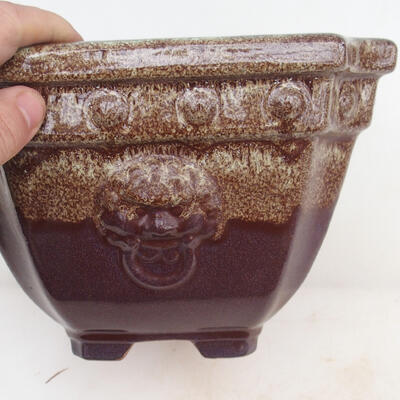 Bonsai bowl 21 x 21 x 15.5 cm, color brown - 2
