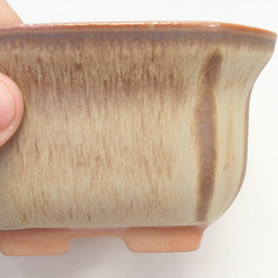 Bonsai bowl 11 x 11 x 6.5 cm, brown-beige color - 2