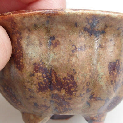 Ceramic bonsai bowl 8 x 8 x 4.5 cm, brown color - 2