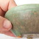 Ceramic bonsai bowl 11,5 x 11,5 x 4,5 cm, brown-green color - 2/4