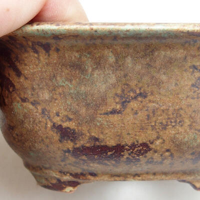 Ceramic bonsai bowl 11 x 8 x 5.5 cm, brown color - 2