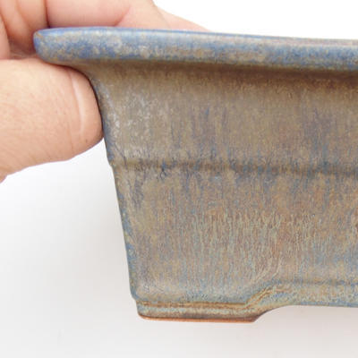 Ceramic bonsai bowl 2nd quality - 19,5 x 14 x 7,5 cm, brown-blue color - 2
