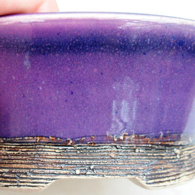 Ceramic bonsai bowl 15 x 15 x 6 cm, color purple - 2