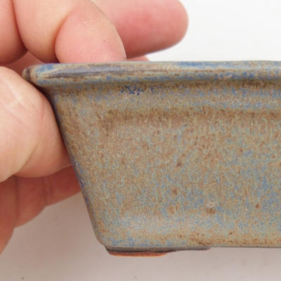 Ceramic bonsai bowl 2nd quality - 12 x 8 x 4 cm, brown-blue color - 2