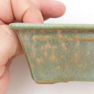 Ceramic bonsai bowl 2nd quality - 12 x 8 x 4 cm, brown-green color - 2