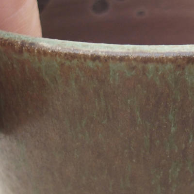 Ceramic bonsai bowl 9 x 9 x 8.5 cm, color green - 2