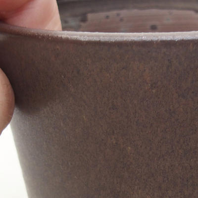 Ceramic bonsai bowl 9.5 x 9.5 x 9 cm, brown color - 2