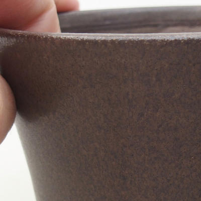 Ceramic bonsai bowl 9.5 x 9.5 x 8 cm, brown color - 2