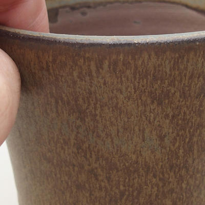 Ceramic bonsai bowl 9.5 x 9.5 x 8.5 cm, brown color - 2