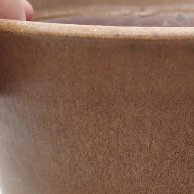 Ceramic bonsai bowl 14.5 x 14.5 x 16 cm, brown color - 2