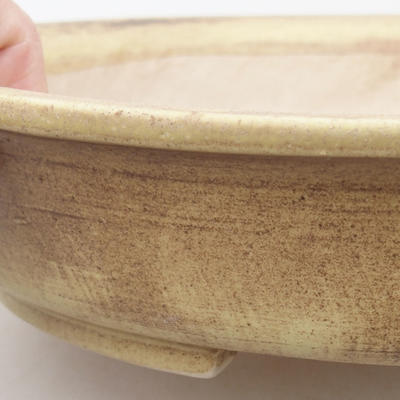 Ceramic bonsai bowl 28 x 25 x 6 cm, color brown-yellow - 2