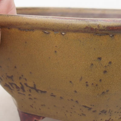 Ceramic bonsai bowl 15.5 x 15.5 x 6.5 cm, brown color - 2