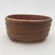Ceramic bonsai bowl 10.5 x 9 x 4.5 cm, brown color - 2/3