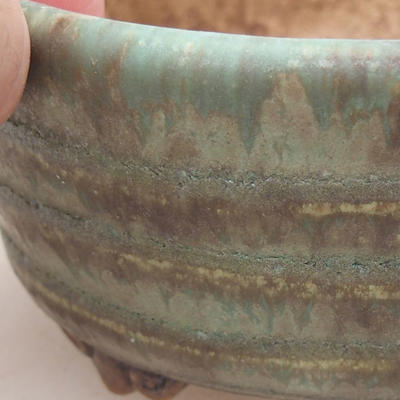 Ceramic bonsai bowl 10.5 x 9 x 4.5 cm, color green - 2