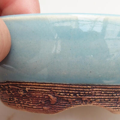 Ceramic bonsai bowl 8.5 x 8.5 x 4 cm, color blue - 2